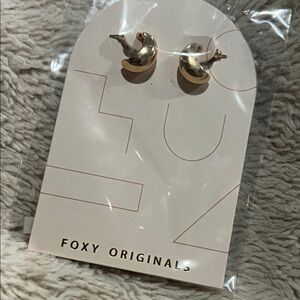 Gold Crescent Hoop Earrings